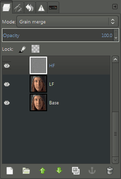 GIMP Layers Dialog Frequency Separation